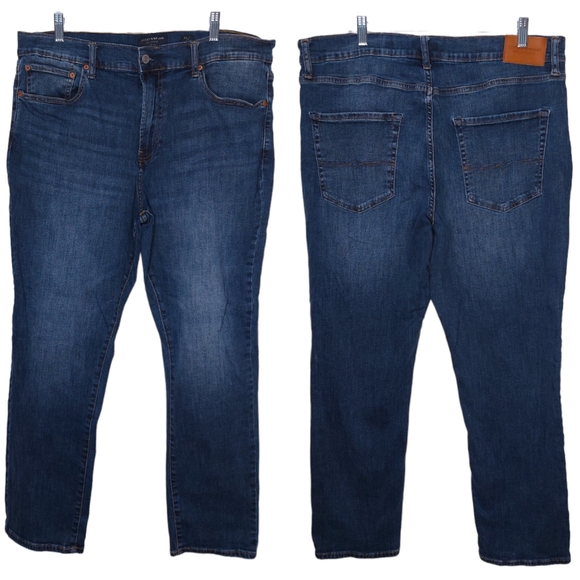 Lucky Brand Dark Wash Straight Leg Plus Size Denim Jeans Womens 38/30 - Picture 1 of 8
